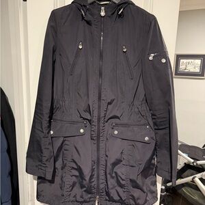 Laundry By Shelli Segal Black Hooded Jacket